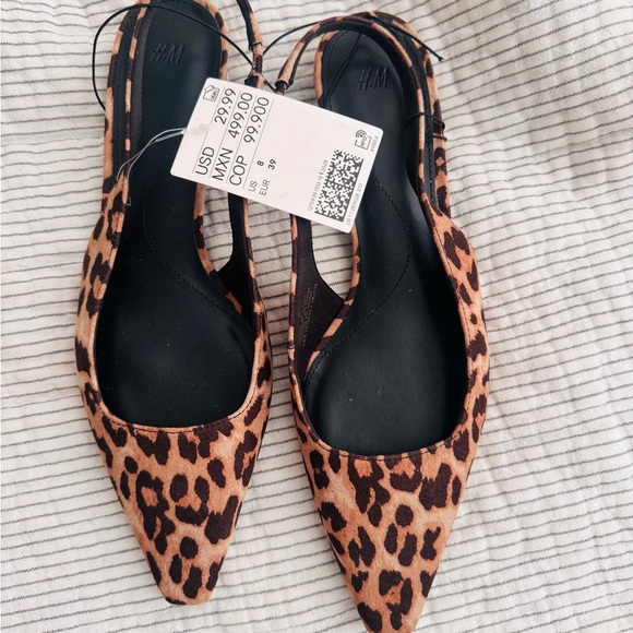 H&M Brown and Black Leopard Print Kitten Heels - Picture 1 of 4